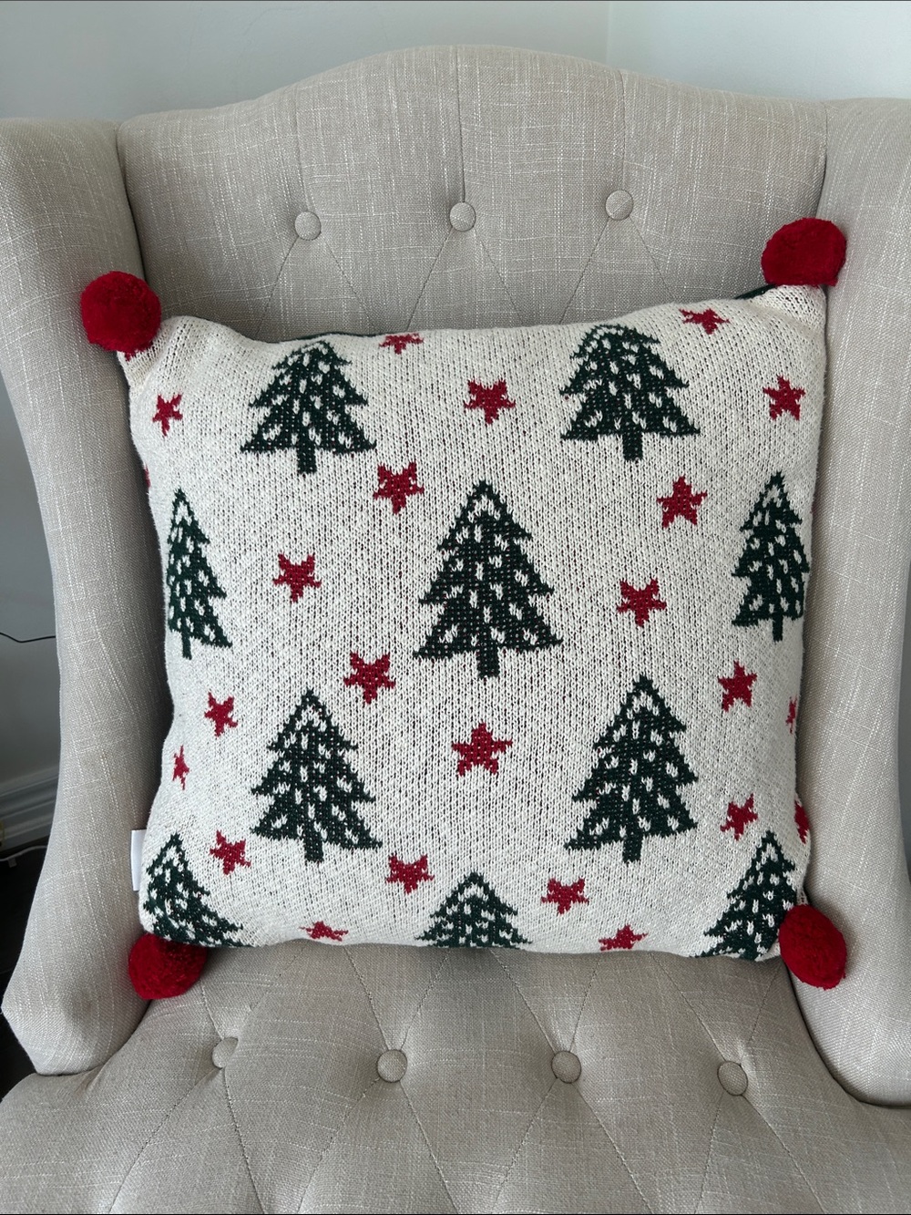 Balsam & Fir Co. Reversible Christmas Tree Knit Throw Pillow 20”